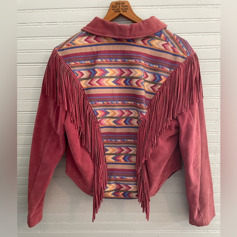 Women’s Medium Pink Leather/Wool Coat